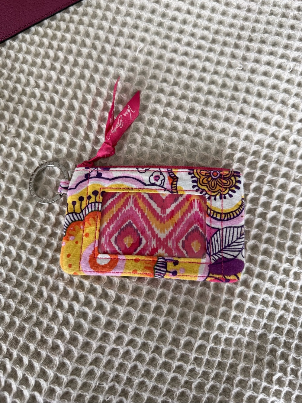 Vera Bradley Pink Yellow Purple Floral Key & Card Holder